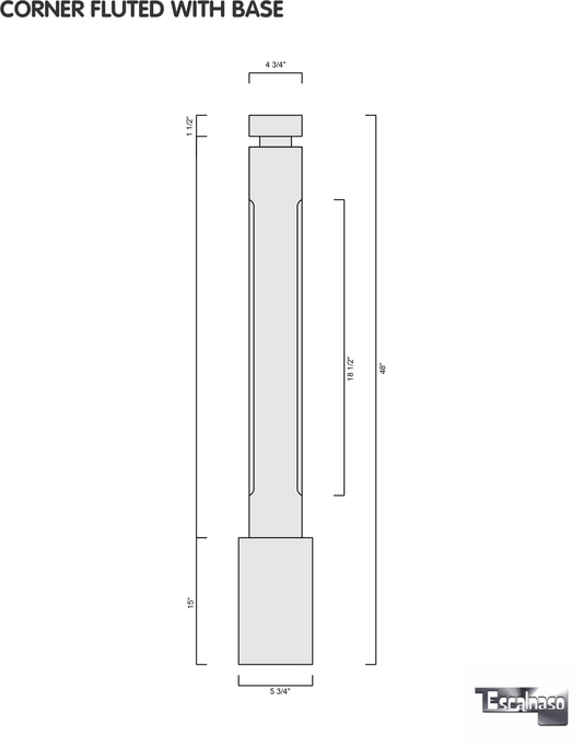 (18133) LARGE CORNER FLUTED POST WITH BASE