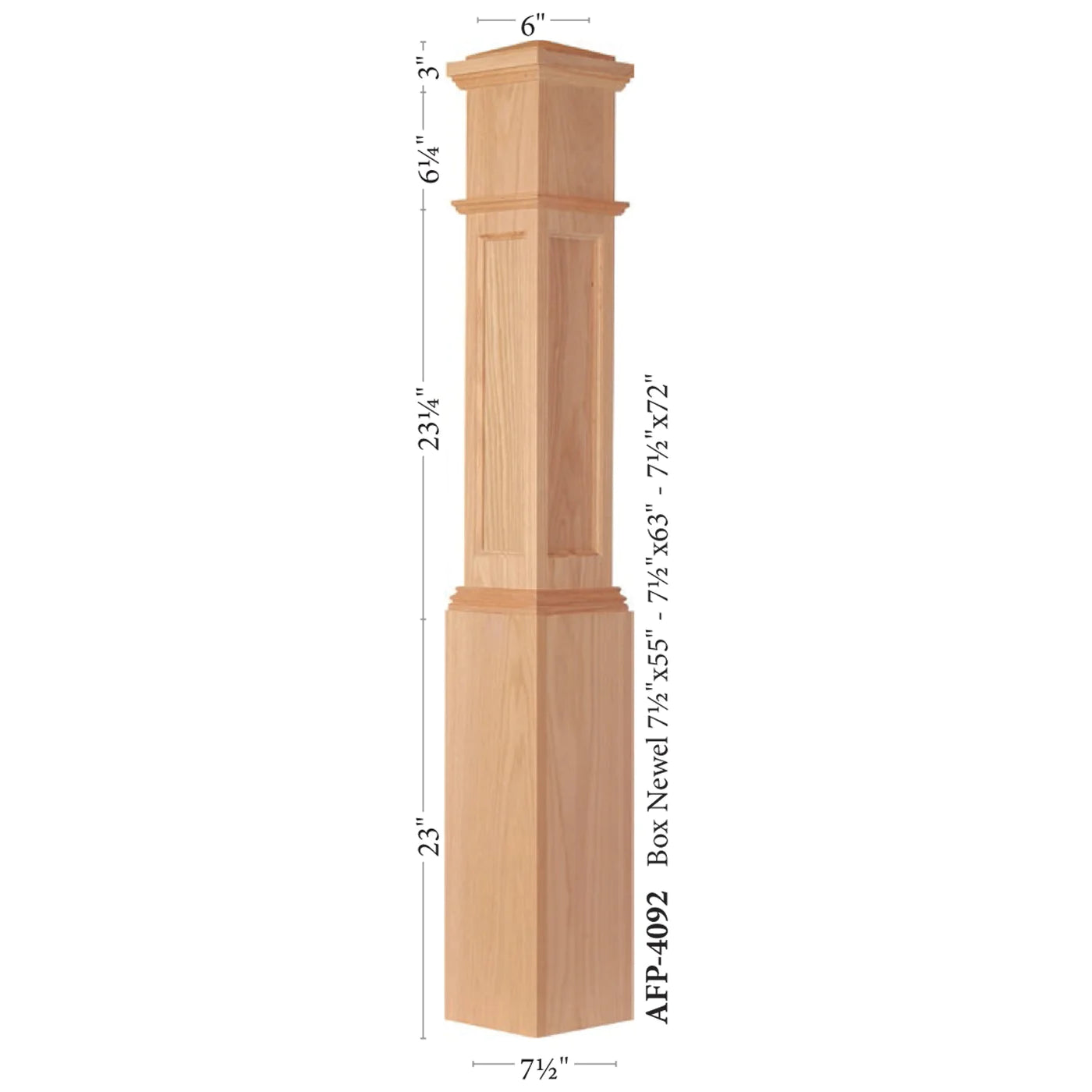 (18165) LARGE SHAKER POST WITH CAP BASE AND TOP TRIM