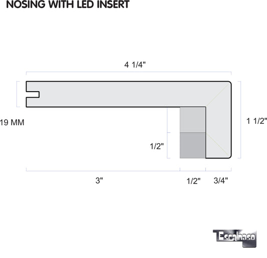 (10003) FABRICATED NOSING WITH LED INSERT